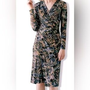 Peruvian Connection Patterned Faux Wrap Dress Size XL